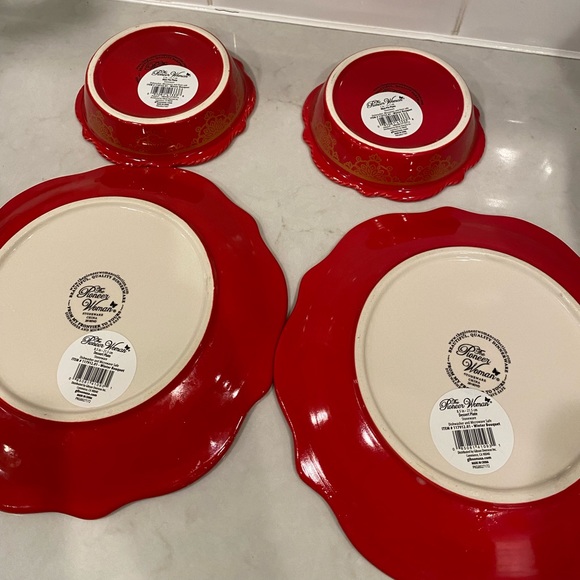 The Pioneer Woman Dessert Plate x 2 Mini Pie Plate x 2 Winter Bouquet dishes - Picture 4 of 6